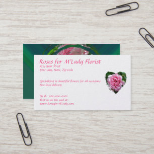 Carte de visite des éléments de coordination Rose
