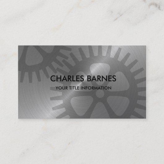 Carte de visite des engrenages en acier inoxydable (Devant)