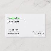 Carte de visite des entraîneurs de football (Devant)