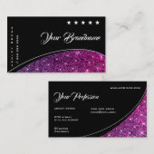 Carte De Visite Des étoiles de Parties scintillant violette sur un (Devant / Derrière)