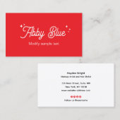 Carte de visite des étoiles de police de script ro (Devant / Derrière)