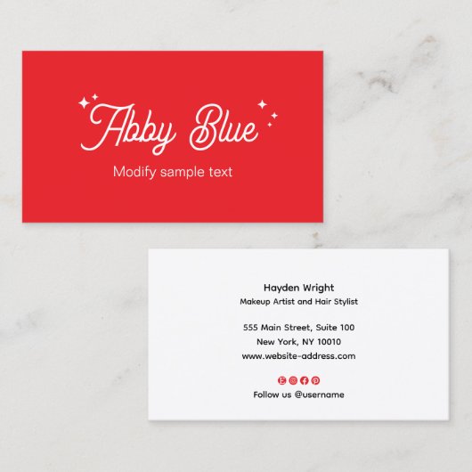 Carte de visite des étoiles de police de script ro (Devant / Derrière)