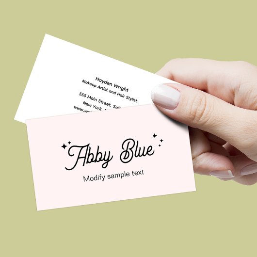 Carte de visite des étoiles de police de script ro