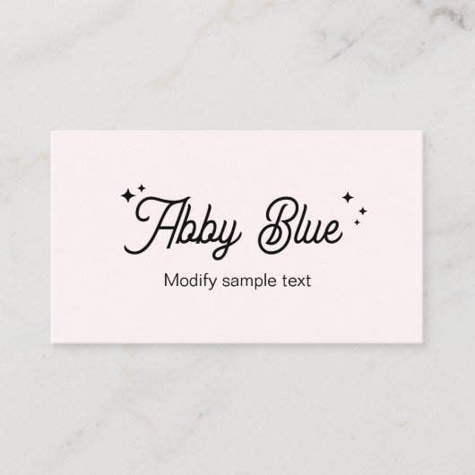 Carte de visite des étoiles de police de script ro (Devant)