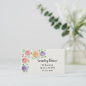 Carte de visite des fleurs aquarelles (Debout devant)