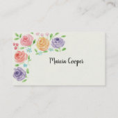 Carte de visite des fleurs aquarelles (Dos)