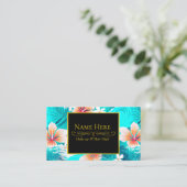 Carte De Visite Des fleurs d'Hibiscus sur la plage (Debout devant)