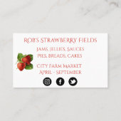 Carte de visite des fraises d'aquarelle (Dos)