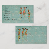 Carte de visite des girafes II/étiquettes azurés (Devant / Derrière)