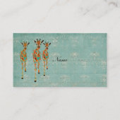 Carte de visite des girafes II/étiquettes azurés (Dos)