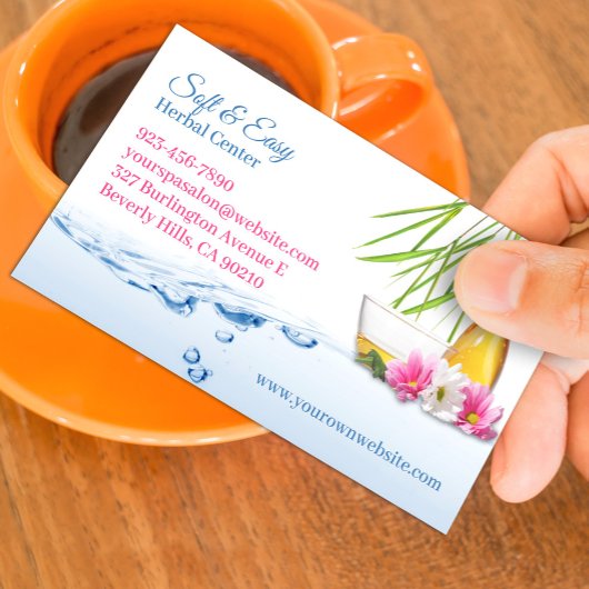 Carte de visite des herbes naturelles spa