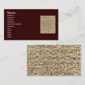 Carte de visite des hiéroglyphes (Devant / Derrière)