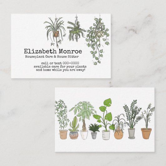 Carte de visite des Houseplants (Devant / Derrière)