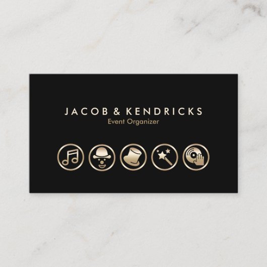 Carte de visite des icônes or de l'organisateur d' (Devant)