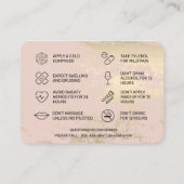 Carte de visite des instructions de post-soins du (Dos)