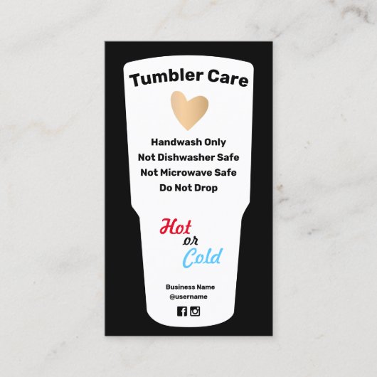 Carte de visite des instructions de soins du tamis (Devant)