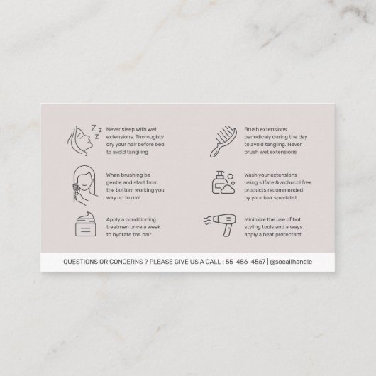 Carte de visite des instructions modernes pour les (Dos)