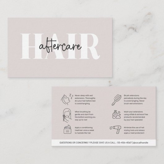 Carte de visite des instructions modernes pour les (Devant / Derrière)