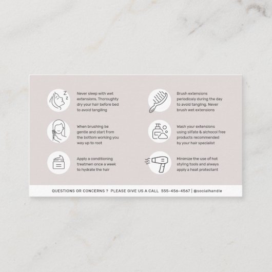 Carte de visite des instructions modernes pour les (Dos)