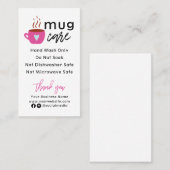 Carte de visite des instructions sur les soins de  (Devant / Derrière)