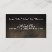 Carte de visite des leçons de danse, d'instructeur (Dos)