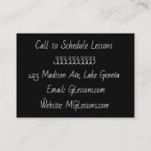 Carte de visite des leçons de guitare (Dos)