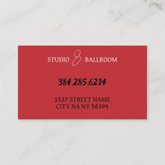 Carte de visite des leçons de studio de danse (Dos)