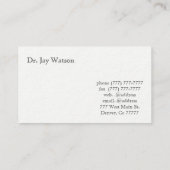 Carte de visite des médecins (Dos)