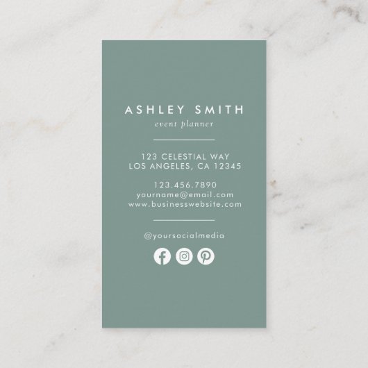 Carte de visite des médias sociaux (Dos)