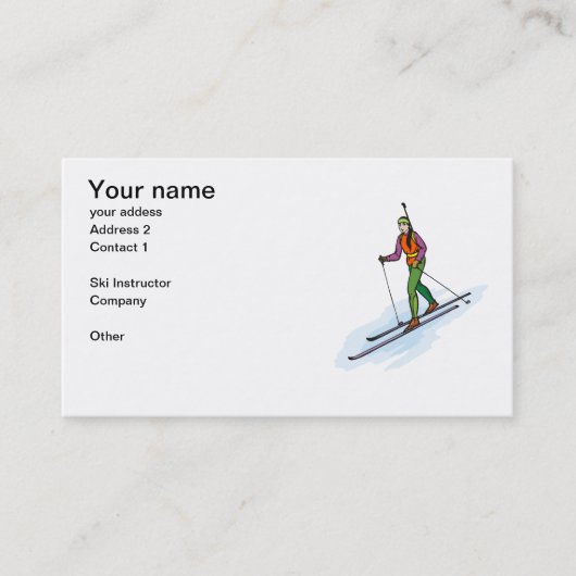 Carte de visite des moniteurs de ski (Devant)