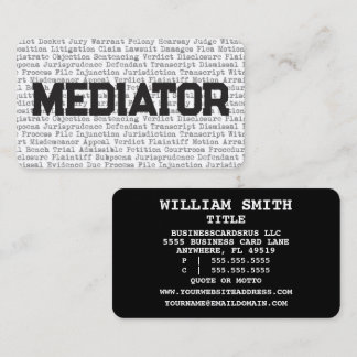 Carte de visite des mots juridiques Mediator