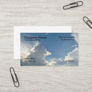 Carte de visite des nuages Blue Sky