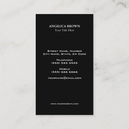 Carte de visite des oiseaux de Humming (Dos)