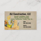 Carte de visite des outils de la société de constr (Devant)