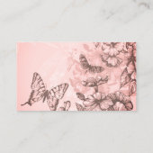 Carte de visite des papillons rose pâle (Dos)