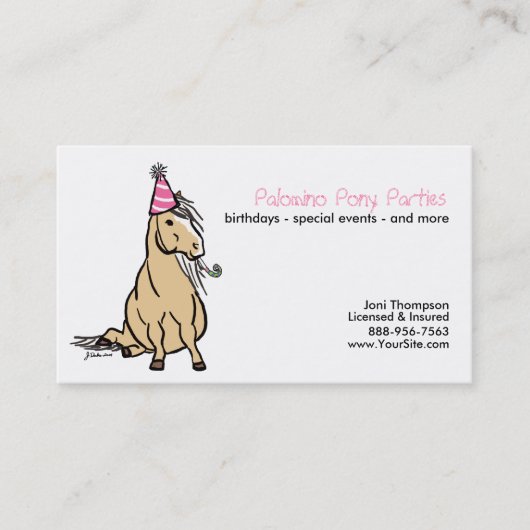 Carte de visite des parties au poney (Devant)