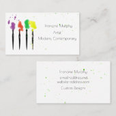 Carte de visite des pinceaux de l'artiste (Devant / Derrière)