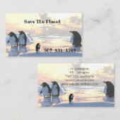 Carte De Visite des pingouins qui refroidissent sur une banquise (Devant / Derrière)