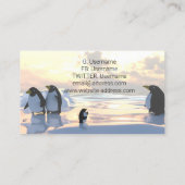 Carte De Visite des pingouins qui refroidissent sur une banquise (Dos)