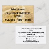 Carte de visite des pistes de sable de la construc (Devant / Derrière)