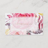 Carte de visite des pivoines de fleurs roses (Dos)