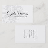 Carte de visite des pivoines ombragées (Devant / Derrière)