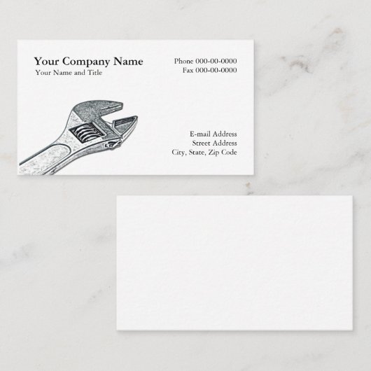 Carte de visite des plombiers (Devant / Derrière)