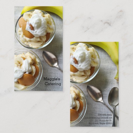 Carte De Visite Des poudings à base de bananes et de biscuits (Devant / Derrière)