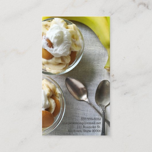 Carte De Visite Des poudings à base de bananes et de biscuits (Dos)