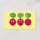 Carte De Visite Des radis mignons chantant des légumes de dessin a (Dos)