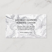 Carte de visite des rayures de monogramme de marbr (Dos)