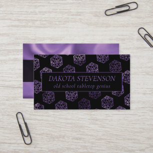 Carte De Visite Dés RPG Marque de la tablette Imaginaire violet