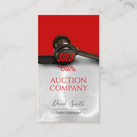 Carte de visite des services aux enchères (Devant)