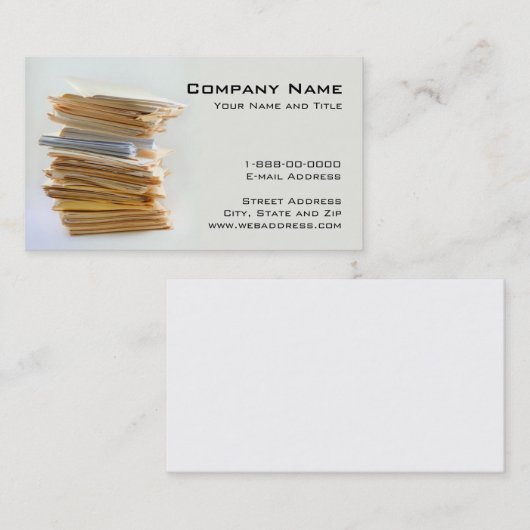 Carte de visite des services comptables (Devant / Derrière)